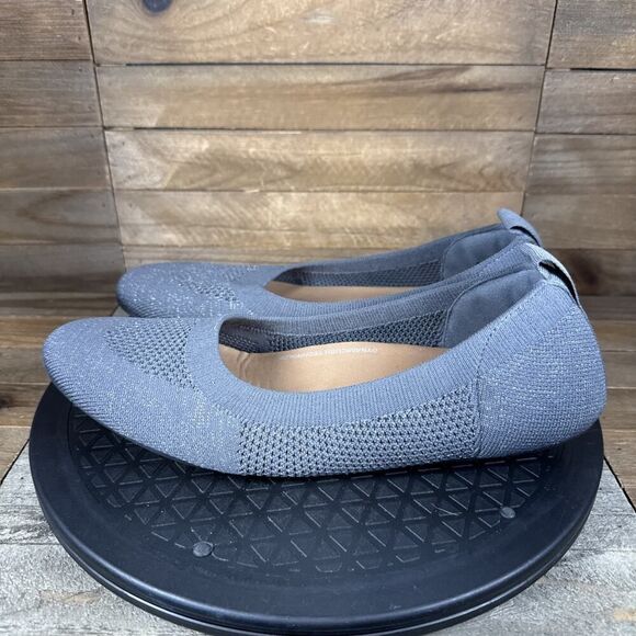 FitFlop Women’s Size 9 Allegro Gray Knit Ballet Casual Comfort Flats - Picture 3 of 10